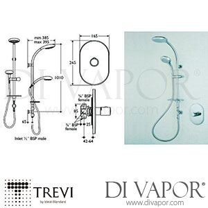 Trevi Moonshadow In-line Valve Shower Kit with Ascari Central Therm Valve Spare Parts - IDL DV 369